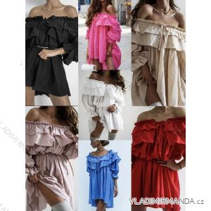 Women's Long Chiffon Short Sleeve Dress (S/M ONE SIZE) ITALIAN FASHION IMWGM23456