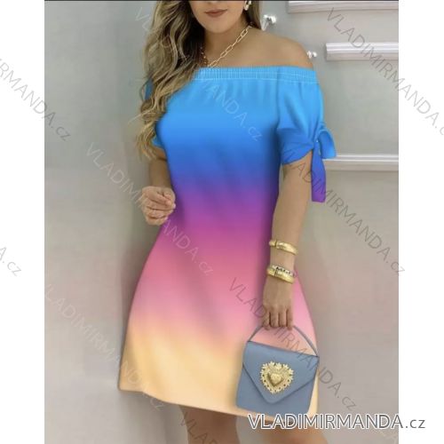 Šaty letný carmen krátky rukáv dámske (S/M ONE SIZE) TALIANSKA MÓDA IMWD23771