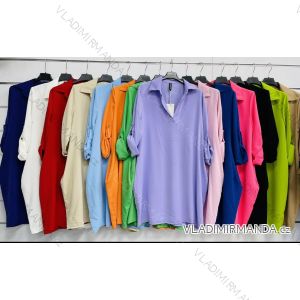 Šaty košilové dlouhý rukáv dámské (S/M/L ONE SIZE) ITALSKÁ MÓDA IMWA23777