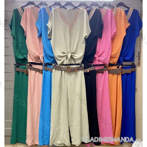 Súprava letné elegantné nohavice a tunika dámska (S/M ONE SIZE) TALIANSKA MÓDA IMWGS23936
