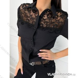 Košile s krajkou dlouhý rukáv dámská (S-2XL) TURECKÁ MÓDA TMMS23784