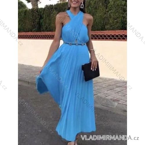 Women's Long Chiffon Short Sleeve Dress (S/M ONE SIZE) ITALIAN FASHION IMWGM23456