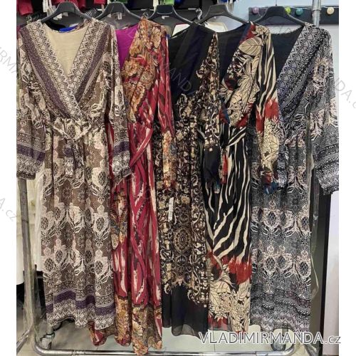 Women's Elegant Chiffon Long Sleeve Dress (S/M ONE SIZE) ITALIAN FASHION IMWE23990