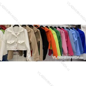 Bunda flaušova dlouhý rukáv dámska (S/M ONE SIZE) ITALSKÁ MÓDA IMWE231007