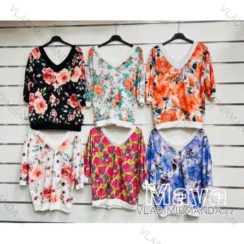 Tunika 3/4 dlouhý rukáv dámská (S/M ONE SIZE) ITALSKÁ MÓDA IMWMY231042