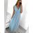 Women's long elegant dress with straps (S/M ONE SIZE) ITALIAN FASHION IMPSH243670 beige S/M