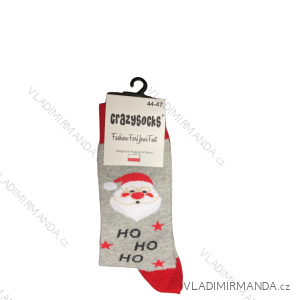 Ponožky vánoční veselé sob Rudy Santa Claus slabé pánské CRAZY SOCKS (40-43,44-47) POLSKÁ MÓDA DPP20065