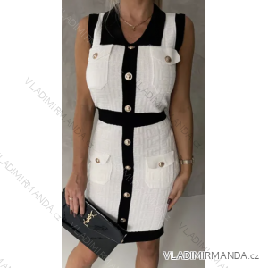 Šaty elegantní bez rukávu dámské (S/M ONE SIZE) ITALSKÁ MÓDA IMPGM237221