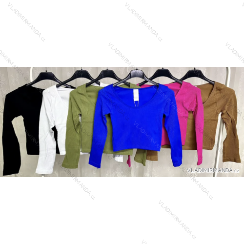 Top croptop dlouhý rukáv dámský (S/M ONE SIZE) ITALSKÁ MÓDA IMPLP2309130058