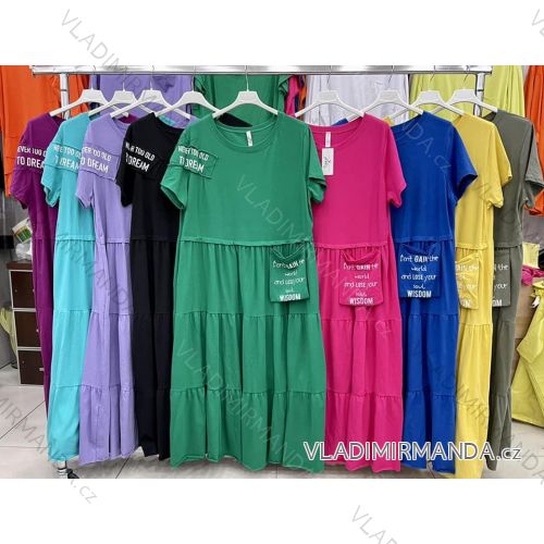 Šaty letné krátky rukáv dámske (S/M ONE SIZE) TALIANSKA MÓDA IMWM231059