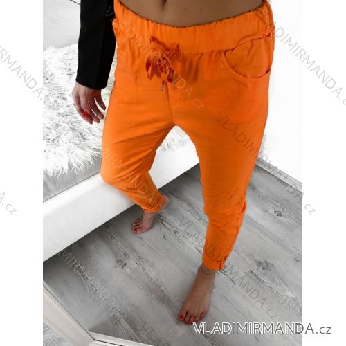 Lange Stretchhose für Damen (S/M ONE SIZE) ITALIAN FASHION IM522050/DR S/M oranžová