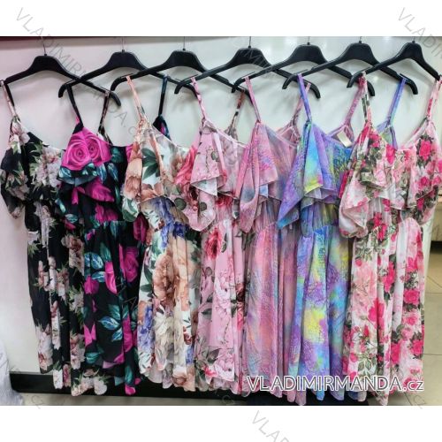 Women's Strapless Summer Chiffon Dress (S/M ONE SIZE) ITALIAN FASHION IMWD231087