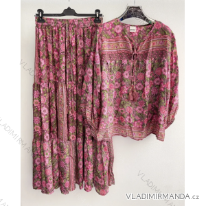 Souprava sukně dlouhá a tunika dlouhý rukáv dámská (S/M ONE SIZE) ITALSKÁ MÓDA IMPMG237747