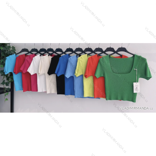 Crop top krátky rukáv dámsky (S/M ONE SIZE) TALIANSKA MÓDA IMPMG231018