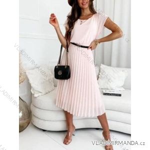 Šaty letní elegantní s páskem bez rukávu dámské (S/M ONE SIZE) ITALSKÁ MÓDA IMWP231107