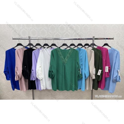 Tunika s čipkou dlhý rukáv dámska (S/M ONE SIZE) TALIANSKA MÓDA IMWK231112