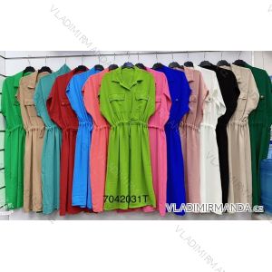 Šaty košilové letní krátký rukáv dámské (S/M ONE SIZE) ITALSKÁ MÓDA IMWT231141