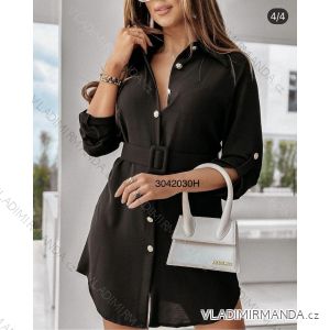 Šaty košilové dlouhý rukáv dámské (S/M ONE SIZE) ITALSKÁ MÓDA IMWGB231159