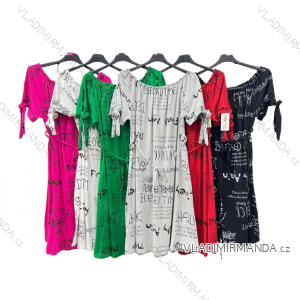 Šaty carmen krátký rukáv dámské nadrozměr (XL/2XL/3XL ONE SIZE) ITALSKá MóDA IM423061