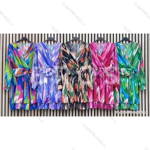 Women's Long Chiffon Short Sleeve Dress (S/M ONE SIZE) ITALIAN FASHION IMWGS231048