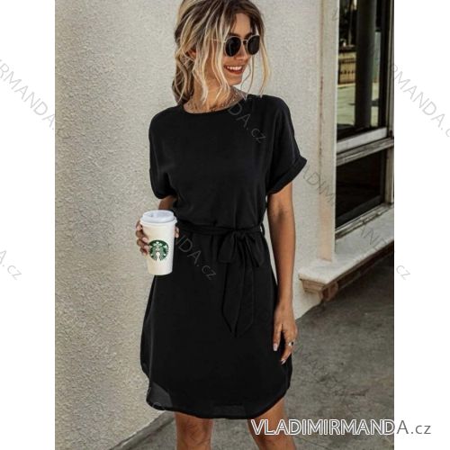 Women's Lace Cotton Short Sleeve Dress (S/M ONE SIZE) ITALIAN FASHION IMM23M7267