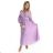 414-6 KLARA pleated dress with a belt and a neckline - lilac color