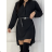 Women's Long Sleeve Belted Shirt Dress (S/M ONE SIZE) ITALIAN FASHION IMPCF237947MICROSTORE