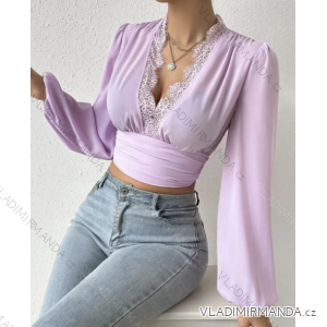 Crop top dlouhý rukáv dámský (S/M ONE SIZE) ITALSKÁ MÓDA IMPCF2326879