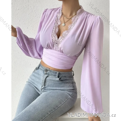 Crop top dlouhý rukáv dámský (S/M ONE SIZE) ITALSKÁ MÓDA IMPCF2326879
