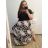 Šaty dlouhé maxi dlouhé krátký rukáv dámské nadrozměr (2XL/3XL/4XL ONE SIZE) ITALSKÁ MÓDA IMD23020C/DU