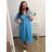 Šaty oversize krátký rukáv dámské nadrozměr (3XL/4XL ONE SIZE) ITALSKá MóDA IMC23132/DU 3XL/4XL středně modrá