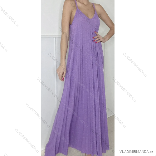 Šaty dlouhé elegantní na ramínka dámské (S/M ONE SIZE) ITALSKÁ MÓDA IMPBB23S3112