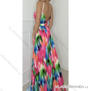 Šaty letní dlouhé elegantní na ramínka dámské (S/M ONE SIZE) ITALSKÁ MÓDA IMPBB23B21845A