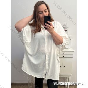 Košile prodloužená oversize s páskem dlouhý rukáv dámské (M/L/XL/2XL/3XL/4XL/5XL ONE SIZE) ITALSKÁ MÓDA IMM23M20799