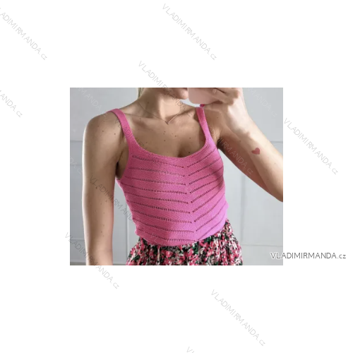 Top croptop na ramienka dámsky (S/M ONE SIZE) TALIANSKA MÓDA IMPBB23Y18010