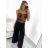 Nohavice dlhé s opaskom dámske (S/M ONE SIZE) TALIANSKA MÓDA IMPGM232378