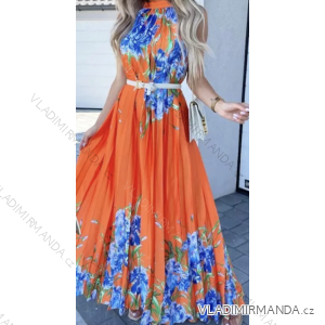 Šaty dlouhé elegantní skládané bez rukávu dámské (S/M ONE SIZE) ITALSKÁ MÓDA IMPGM2323665