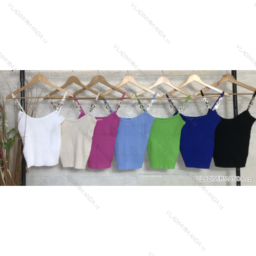 Top croptop na ramínka dámský (S/M ONE SIZE) ITALSKÁ MÓDA IMPGM237223