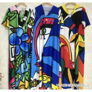 Langes Sommerkleid mit kurzen Ärmeln für Damen (Einheitsgröße S/M) ITALIAN FASHION IMPGM233196