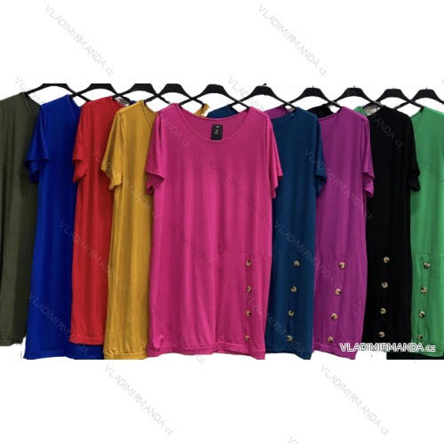 Šaty oversize krátky rukáv dámske nadrozmer (L/XL/2XL ONE SIZE) TALIANSKA MóDA IMC23218