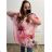Tunika krátký rukáv dámská nadrozměr (2XL/3XL/4XLONE SIZE) ITALSKá MóDA IM423FLOWER