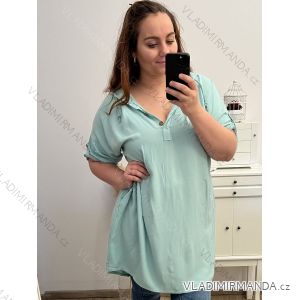 Tunika/šaty s kapucí dlouhý rukáv dámská nadrozměr (2XL/3XL ONE SIZE) ITALSKá MóDA IM423IRIS/DU