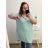 Shirt extended 3/4 long sleeve women's (L/XL/2XL ONE SIZE) ITALIAN FASHION IM423025 2XL/3XL Light blue