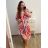 Women's Plus Size Long Short Sleeve Dress (XL/2XL/3XL ONE SIZE) ITALIAN FASHION IM423BARI