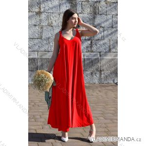 Long summer dress with straps for women (S/M ONE SIZE) ITALIAN FASHION IMD23239
