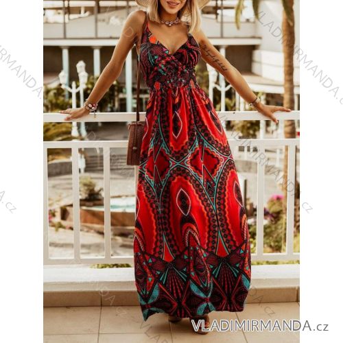 Women's long summer dress with straps (S/M ONE SIZE) ITALIAN FASHION IMD23277