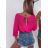 Schmaler Langarmpullover für Damen (S/M EINHEITSGRÖSSE) ITALIAN FASHION IMM22NM1236/DU neonpink