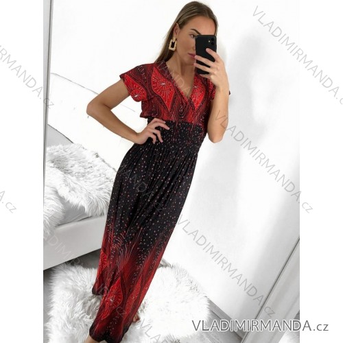 Šaty košilové dlouhý rukáv dámské (S/M ONE SIZE) ITALSKÁ MODA IMB229927 M / L red