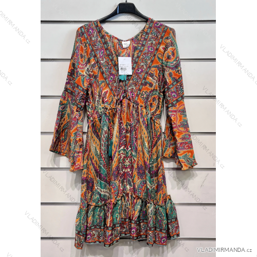 Šaty dlouhý rukáv dámské (S/M ONE SIZE) ITALSKÁ MÓDA IMPSH235001V